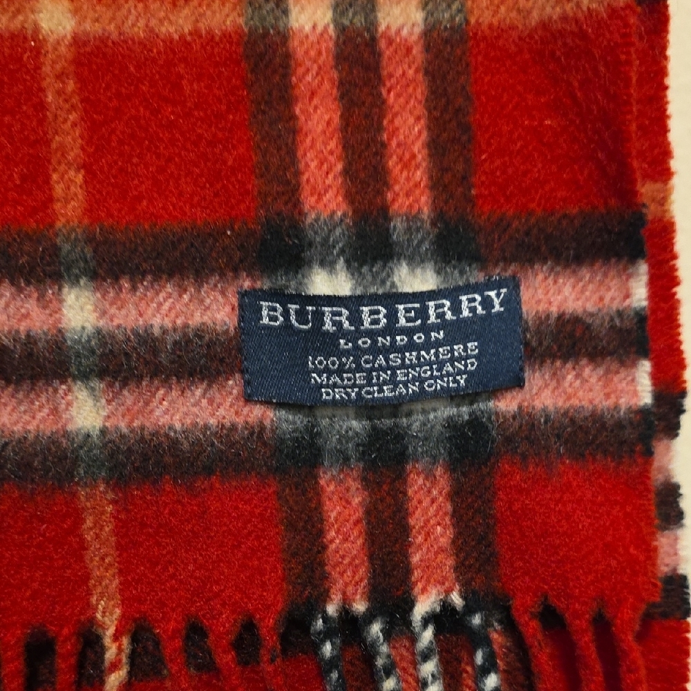 Burberry Classic Red and Black Checkered Scarf - Picture 2 of 7